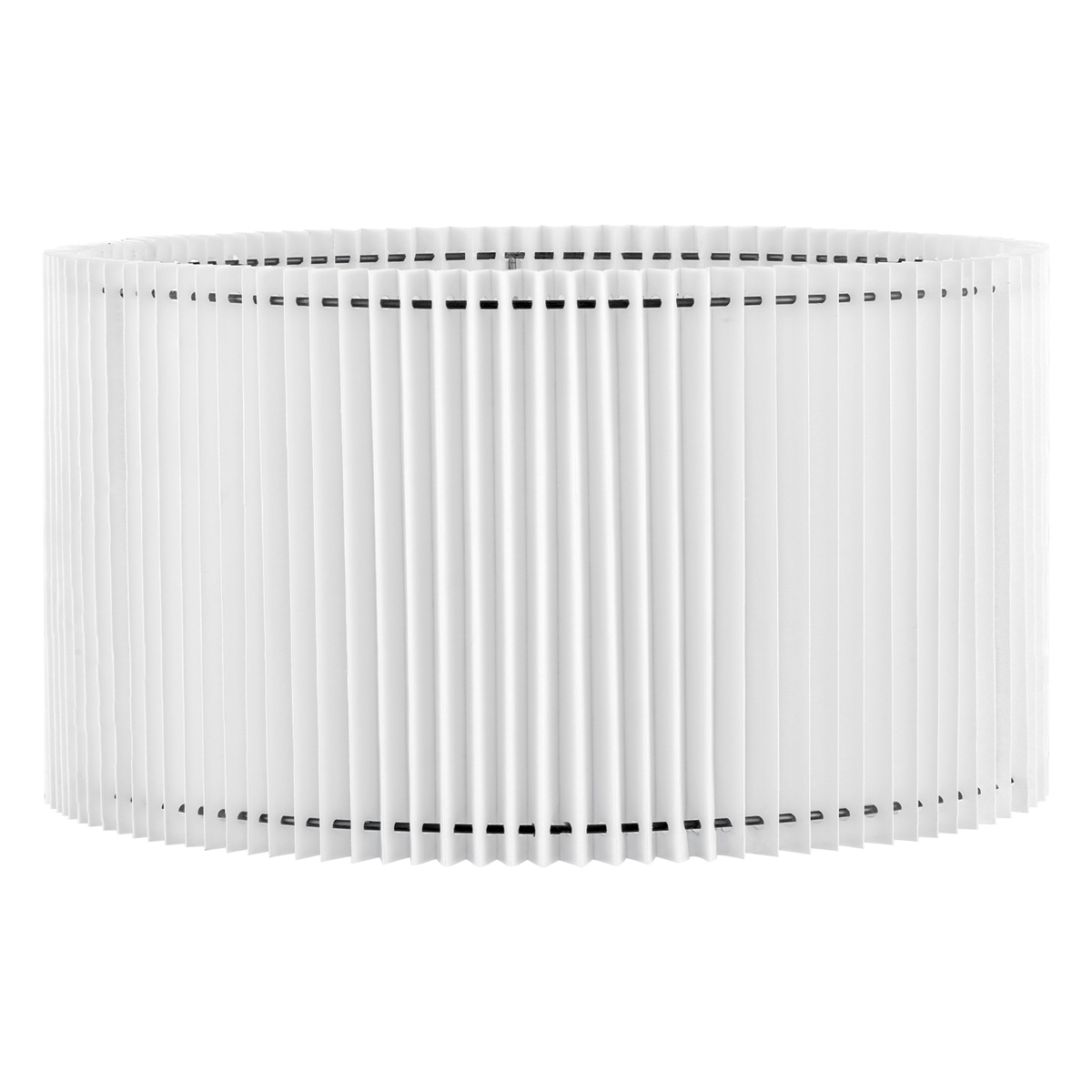 Papieren Gevouwen Lampenkap - Cilindrisch - White - ø40 x 22 cm - E27 fitting - Voor Staande Lamp - Ontworpen voor woonkamer en eetkamer